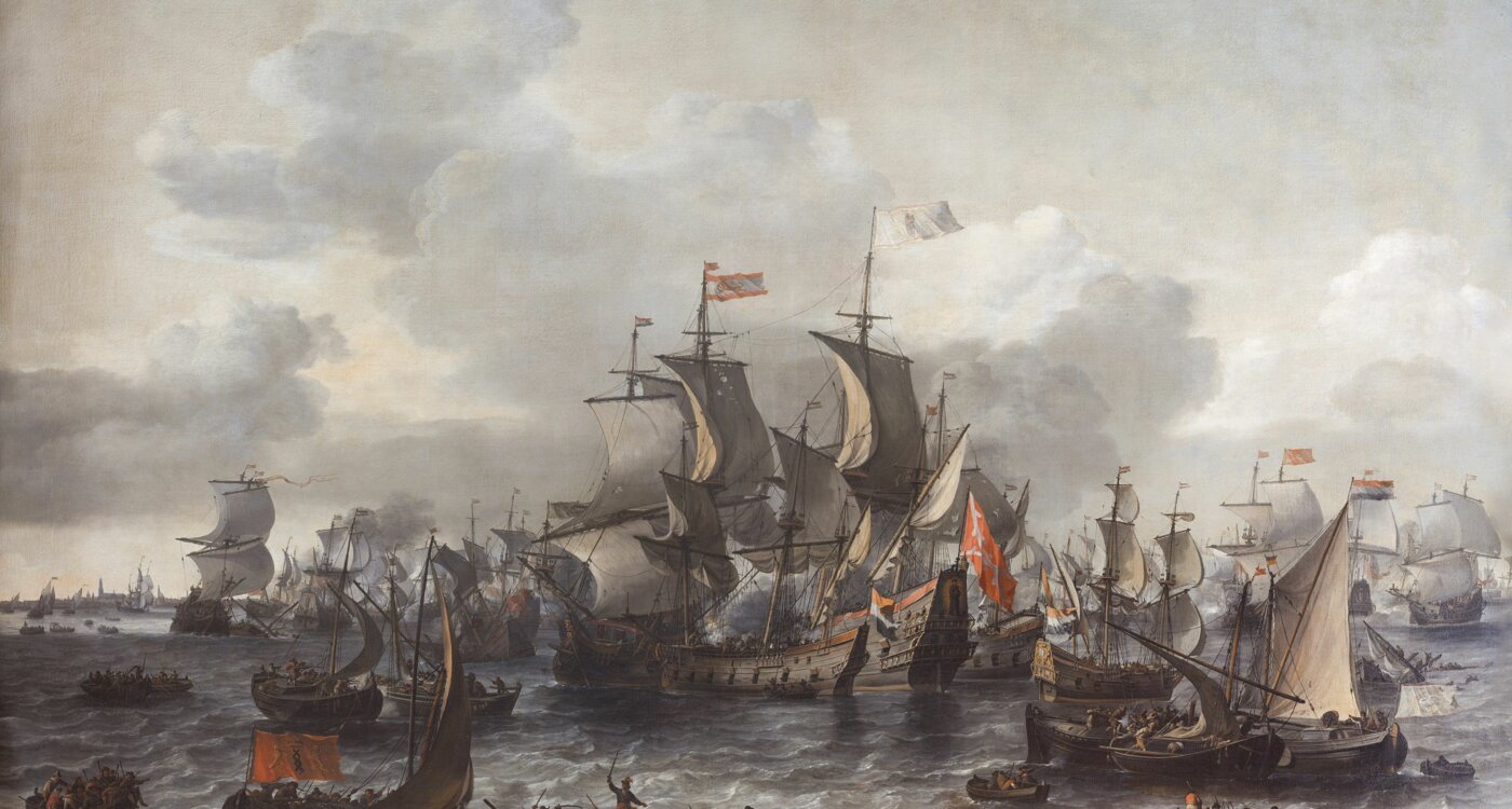 Schilderij De slag op de Zuiderzee 1573 Blanckerhoff