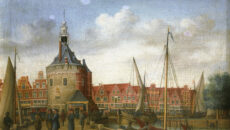 Schilderij van vestigingstoren aan de haven